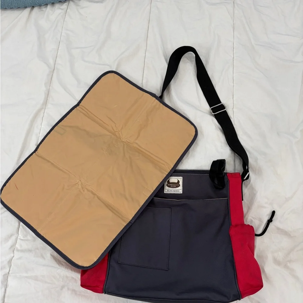 DANTE BEATRIX NYC-  Cream and red heart tote diaper bag